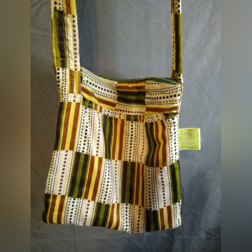 Earthy Striped timbali bohoCrossbody Bag with Woven Texture